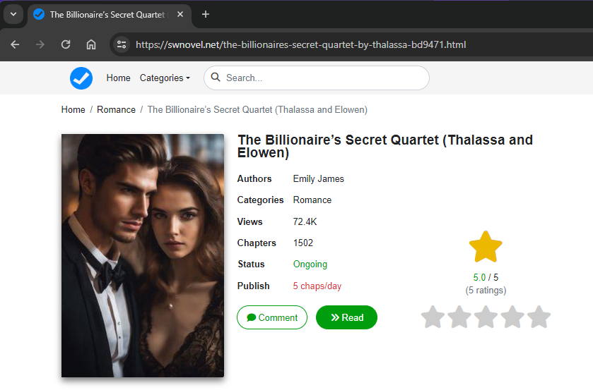 The Billionaire’s Secret Quartet (Thalassa and Elowen)