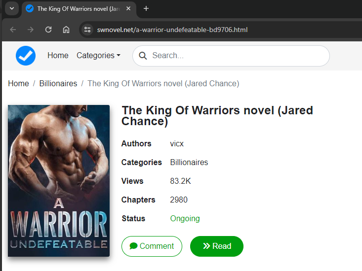 The King Of Warriors novel (Jared Chance)
