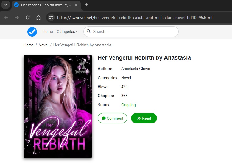 Her vengeful rebirth novel by anastasia read online free