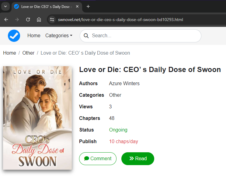 Love or Die CEO’ s Daily Dose of Swoon novel read