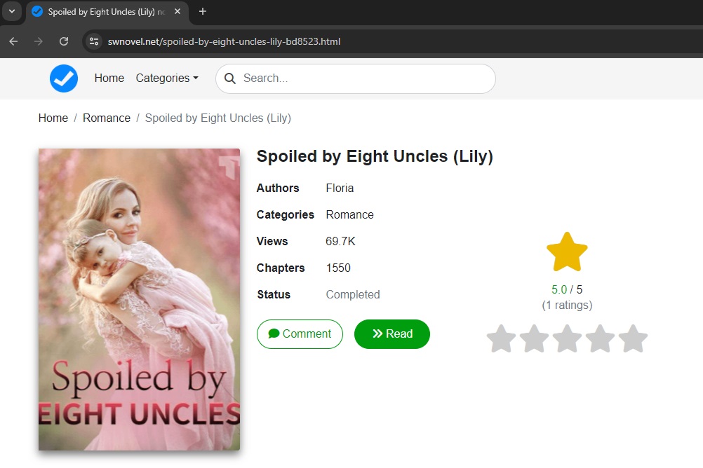 spoiled by eight uncles (lily) novel